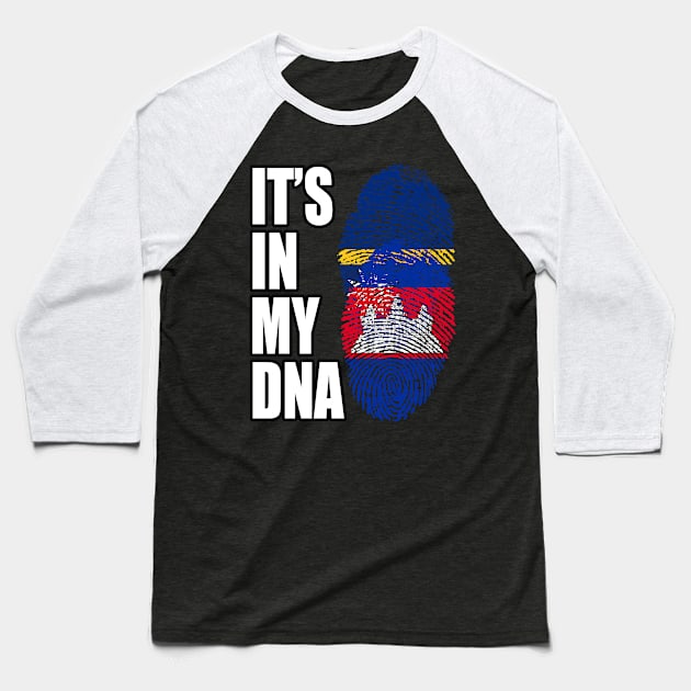 Cambodian And Nauruan Mix DNA Flag Heritage Baseball T-Shirt by Just Rep It!!